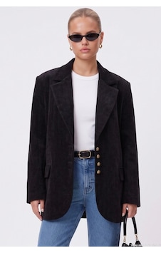 Ritnice Kadın Jonas Astarlı Cepli Siyah Lux Oversize Blazer Ceket Ritnice Kadın Jonas Astarlı Cepli Siyah Lux Oversize Blazer Ceket