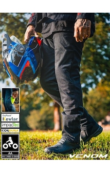Venom Motosiklet Pantolon Black Korumalı Kevlar Likralı Kot Motorcu Pantolonu Siyah Venom Motosiklet Pantolon Black Korumalı Kevlar Likralı Kot Motorcu Pantolonu Siyah