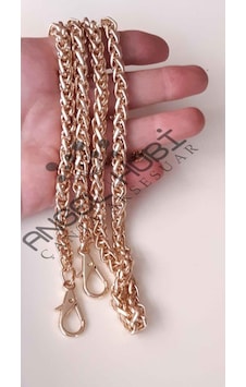 Angel Çanta Aksesuar Light Gold Renk Kalın Örgü Model Çanta Zinciri 140 Cm Angel Çanta Aksesuar Light Gold Renk Kalın Örgü Model Çanta Zinciri 140 Cm