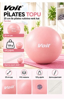 25 cm Mini Pilates Topu Yoga Fitness Egzersiz ve Denge Topu Şişirme Pipeti Dahil Pembe 25 cm Mini Pilates Topu Yoga Fitness Egzersiz ve Denge Topu Şişirme Pipeti Dahil Pembe