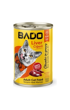 Bado Yetişkin Yaş Kedi Maması Ciğerli 400gr 36'lı Bado Yetişkin Yaş Kedi Maması Ciğerli 400gr 36'lı