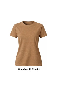 Kadın Kahverengi Basic Pamuk T-shirt Kahverengi