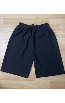 Betimoda Kadın Beli Lastikli Bol Paça Oversize Bürümcük Kumaş Şort 001