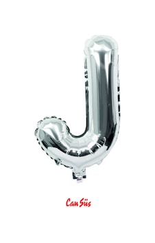 Harf Folyo Balon Gümüş 100cm 40 Inç J Harf Folyo Balon Gümüş 100cm 40 Inç J