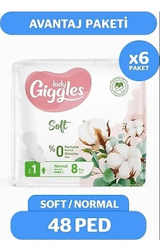 Giggles Lady Soft Hijyenik Ped Gece 6x8 Paket 48 Adet L Giggles Lady Soft Hijyenik Ped Gece 6x8 Paket 48 Adet L