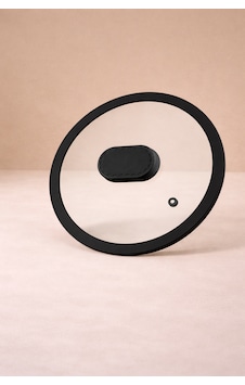 Lavonni 30 Cm Silikon Kenarlı Temperli Cam Kapak Siyah Universal Uyumlu