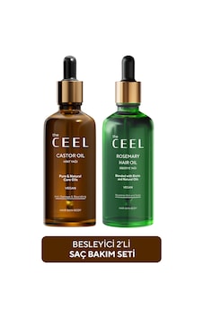 The Ceel Hint Yağı ve Biberiye Yağı İçeren 2'li Saç Bakım Seti