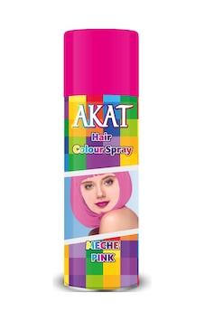 Akat Renkli Saç Spreyi Meche 180 ML Pembe