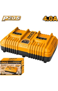 Ingco FCLI2034E Hızlı Akıllı Şarj Cihazı 20V 4.0Ah 2 Portlu Ingco FCLI2034E Hızlı Akıllı Şarj Cihazı 20V 4.0Ah 2 Portlu