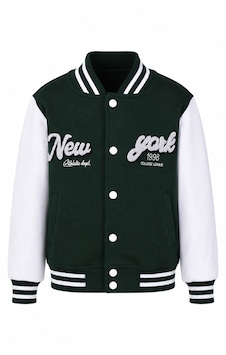 Trender Üğmeli New York Baskı 3 İp Kolej Yeşil - Beyaz Erkek Çocuk Sweatshirt 8087 Trender Üğmeli New York Baskı 3 İp Kolej Yeşil - Beyaz Erkek Çocuk Sweatshirt 8087
