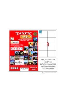 Tanex Tw-2208 105X70 MM Laser Etiket 100 Ad. Tanex Tw-2208 105X70 MM Laser Etiket 100 Ad.