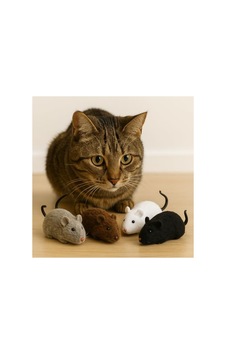 4'lü Set Hareketli Fare Şeklinde Kedi Oyuncağı, Peluş Ve Eğlenceli 4'lü Set Hareketli Fare Şeklinde Kedi Oyuncağı, Peluş Ve Eğlenceli