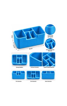 Modern Diş Fırçası Diş Macunu Vb. Çok Amaçlı Organizer 3 D Tasarım Mavi Mavi Modern Diş Fırçası Diş Macunu Vb. Çok Amaçlı Organizer 3 D Tasarım Mavi Mavi