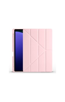 Galaxy Uyumlu  Tab S9 Plus Kılıf - Gapak Tri Folding Kalem Bölmeli Standlı Kılıf-rose Gold Arka Kapak