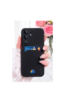 Fibaks Galaxy S26 Ultra Uyumlu Kılıf Kamera Korumalı Arkası Kartlıklı Cüzdanlı Kırmızı Tuşlu Silikon Kapak Fibaks Galaxy S26 Ultra Uyumlu Kılıf Kamera Korumalı Arkası Kartlıklı Cüzdanlı Kırmızı Tuşlu Silikon Kapak