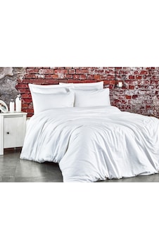 Komfort Home Battal Boy Çizgili Pamuk Saten Nevresim Takımı (436714090) Beyaz