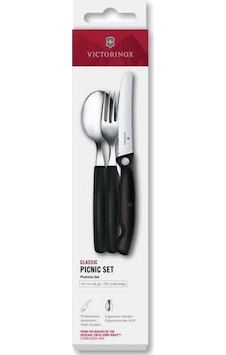 Victorinox 6.7193.3f Swiss Classic 3lü Piknik Seti, Siyah Renkli Victorinox 6.7193.3f Swiss Classic 3lü Piknik Seti, Siyah Renkli