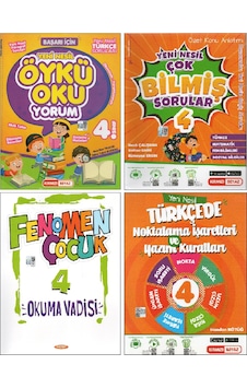 Kırmızı Beyaz 4.sınıf Çok Bilmiş Sorular+noktalama İşaretleri Ve Yazım Kuralları+öykü Okuyorum+okuma Vadisi 4 Kitap