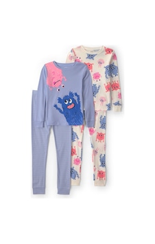 Carter's Kız Bebek 4'lü Baskılı Pijama Takımı Mavi 3w326210