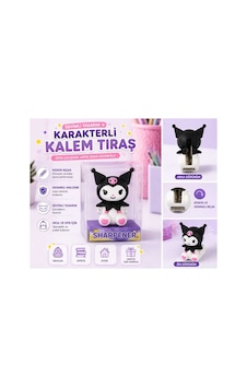 Sevimli Tasarım Kuromi Figürlü Kalemtraş Çocuklar İçin Hediye Kırtasiye Siyah