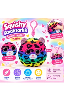 Ty Squishy Beanies Peluş Leopar Anahtarlık Dotty Nhr