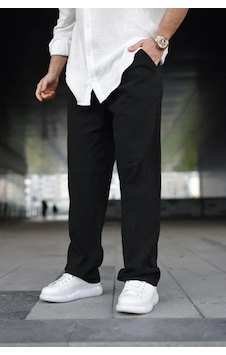 Butik İstanbul Erkek Ham Keten Beli Lastikli Cepli Regular Fit Boru Paça Pantolon - Siyah Butik İstanbul Erkek Ham Keten Beli Lastikli Cepli Regular Fit Boru Paça Pantolon - Siyah
