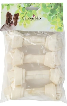 Gardenmix Sütlü Düğümlü Deri Köpek Çiğneme Kemiği 13 Cm 4 Lü