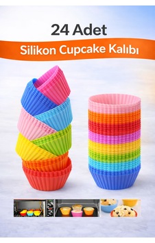 Silikon Mini Kek Kalıbı, Cupcake Kalıbı, Tekrar Kullanılabilir, Yapışmaz-24 Adet Çok Renkli - 904944888 Çok Renkli Silikon Mini Kek Kalıbı, Cupcake Kalıbı, Tekrar Kullanılabilir, Yapışmaz-24 Adet Çok Renkli - 904944888 Çok Renkli