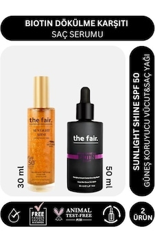 The Fair. Biotin Dökülme Karşıtı 50 Ml Saç Serumu Ve Shine Spf 50 Güneş Koruyucu Saç Yağı 30 Ml The Fair. Biotin Dökülme Karşıtı 50 Ml Saç Serumu Ve Shine Spf 50 Güneş Koruyucu Saç Yağı 30 Ml