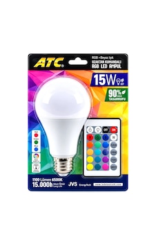 Kumandalı - Rgb 15w 90w - E27 Led Ampul 1100lm 15000 Saat Ömür 5468