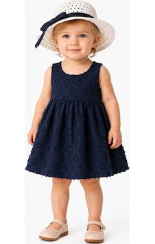 Chicsy Baby Kız Bebek Kabartma Desenli Elbise Şapkalı Yazlık Elbise Sırt Fiyonk Detaylı Pamuklu 2 Parça Bebek Takımı Lacivert Chicsy Baby Kız Bebek Kabartma Desenli Elbise Şapkalı Yazlık Elbise Sırt Fiyonk Detaylı Pamuklu 2 Parça Bebek Takımı Lacivert