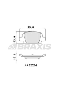 Opel Corsa 2000-2009 Arası 1.8 Braxis Marka Arka Balata Opel Corsa 2000-2009 Arası 1.8 Braxis Marka Arka Balata
