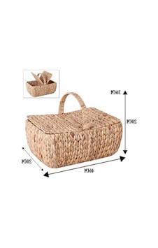 El Yapımı Büyük Boy Hasır Piknik Sepeti - 46x30 Cm Açık kahverengi El Yapımı Büyük Boy Hasır Piknik Sepeti - 46x30 Cm Açık kahverengi