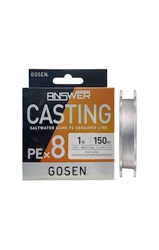 Gosen Answer Casting 8x 150mt 1.0pe Max 9.1kg Spin İp Örgü Misina Fine Silver Gosen Answer Casting 8x 150mt 1.0pe Max 9.1kg Spin İp Örgü Misina Fine Silver