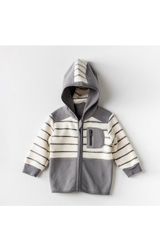 Andywawa Little Zebra Bebek Ceketi AC24157 Ekru - Gri Andywawa Little Zebra Bebek Ceketi AC24157 Ekru - Gri