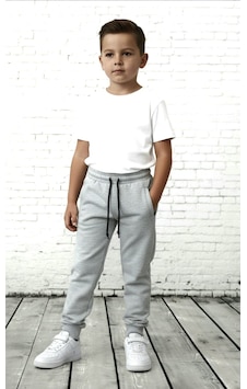 Black Steel İki İplik Çocuk Boy Düz Eşofman Altı Gri Black Steel İki İplik Çocuk Boy Düz Eşofman Altı Gri