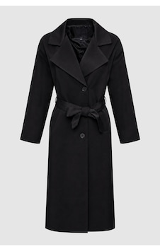Thalure Kadın Siyah Oversize Kuşaklı Trençkot Thalure Kadın Siyah Oversize Kuşaklı Trençkot