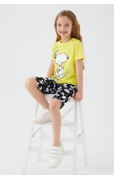 Snoopy Walking Sarı Kız Çocuk Kapri Takım Sarı Snoopy Walking Sarı Kız Çocuk Kapri Takım Sarı