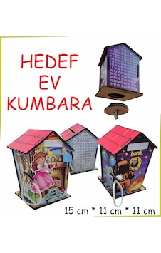 Ahşap Kilitli Hedef Ev Kumbara