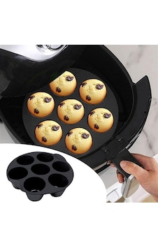 7 Gözlü Silikon Çok Amaçlı Airfryer Muffin Cupcake Kek Ve Çörek Pişirme Kalıbı 5691 12v