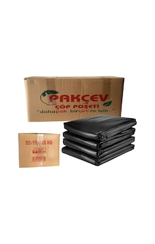 Pakçev Jumbo Boy Kalın Siyah Dökme Çöp Poşeti 80 x 110 CM 20 KG