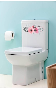 3M Pastel Çiçekli Klozet Kapağı Sticker Banyo Sticker