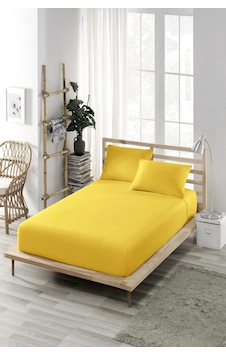 Battal Boy Yastıklı Çarşaf Takımı %100 Pamuklu 180x200 Sarııı Battal Boy Yastıklı Çarşaf Takımı %100 Pamuklu 180x200 Sarııı