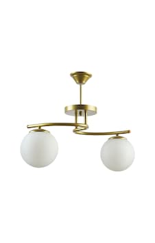 Linda Modern Salon - Mutfak - Yatak Odası Kapalı Globe Camlı Ikili Avize Gold Gold Linda Modern Salon - Mutfak - Yatak Odası Kapalı Globe Camlı Ikili Avize Gold Gold