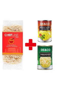 Noodle Paketi / Chefline Asia Egg Noodle + De&co Bebek Mısır + De&co Soya Filizi Noodle Paketi / Chefline Asia Egg Noodle + De&co Bebek Mısır + De&co Soya Filizi