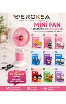 Pembe Mini Fan + Seçtiğiniz Bricks Set Pembe Mini Fan + Seçtiğiniz Bricks Set