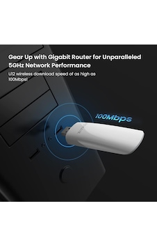 U12 3.0 Ac1300 Çift Bant Usb İnternet Adaptörü, Gigabit Wifi Router İçin, Windows Xp/7/8/8.1/10, Mac Os 10.6-10.12 Ve Linux İşletim Sistemleri İle Uyumlu