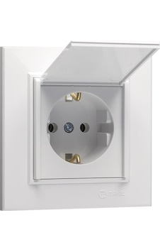 Makel Karea Kapaklı Topraklı Priz Beyaz Modül+Kapak+Çerçeve Makel Karea Kapaklı Topraklı Priz Beyaz Modül+Kapak+Çerçeve