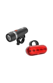 Ön-Arka Bisiklet Led Far-Stop Lambası. Işık Seti Siyah Ön-Arka Bisiklet Led Far-Stop Lambası. Işık Seti Siyah