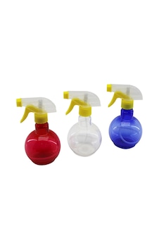 Şeffaf Tombul Boş Sprey Şişesi - 350 Ml - Püskürtücü Başlık - Renkli